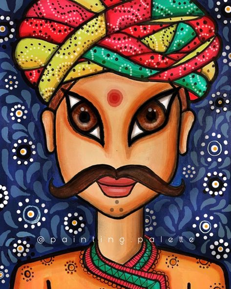 Male Painting, Acrylic Colours, Madhubani Painting, Indian Folk Art, Indian Art Paintings, Mandala Design Art, Hand Painted Artwork, Diy Canvas Art Painting, Color Art