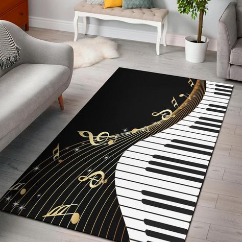 Piano Keys And Music Notes - Artistic Pod Piano Key, Soft Flooring, Piano Keys, Area Rug Sizes, Music Note, Piano Music, Music Notes, Cute Pattern, Print Gifts