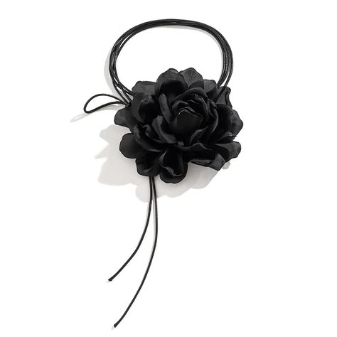 Halloween Costume Jewelry, Wrap Choker Necklace, Floral Choker, Rose Choker, Oil Drop, Flower Choker Necklace, Flower Tie, Camellia Oil, Black Choker Necklace