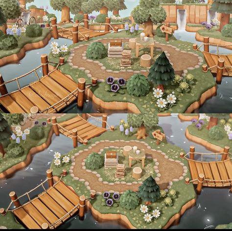 Grass Path, Cottagecore Animal Crossing, Acnh Cottagecore, Water Island, Island Theme, Animal Crossing Villagers, Island 2, Stone Path, New Animal Crossing