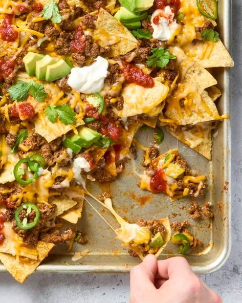 Easy Beef Nachos Recipe (Better Than Taco Bell!) | The Kitchn Easy Nachos Recipe Beef, Easy Beef Nachos, Hamburger Taco, Best Nacho Recipe, Nachos Recipe Beef, How To Make Nachos, Beef Nachos, Homemade Taco Seasoning Mix, Easy Nachos