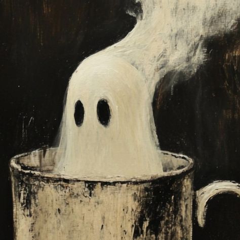 When your coffee is so strong, even the ghosts rise up for a sip. 👻☕️ Get this ghostly coffee art print to spook up your morning brew! #GhostlyCoffee #HalloweenDecor #SpookySeason #FallAesthetic #HauntedKitchen #HalloweenArt #CozyCoffeeVibes #EspressoArt #RusticDecor #FallCoffeeLovers #SpookyMornings #GhostArtPrint #AutumnDecor #HauntedEspresso #HalloweenWallArt #InstantDownload #DigitalArtPrint #CreepyCute #HalloweenVibes #GhostlyGoodness Coffee Art Print, Coffee Painting, Halloween Wall Art, Coffee Cozy, Creepy Cute, Coffee Art, Funny Art, Halloween Art, Digital Art Prints