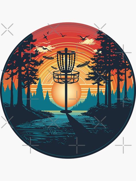 "How To Play Disc Golf" Sticker for Sale by Welly33 | Redbubble Disc Golf Painting, Disc Golf Art, Disc Golf Humor, Golf Tattoo, Golf Painting, Disc Golf Bag, Gym Workout Plan For Women, Disc Design, Golf Art