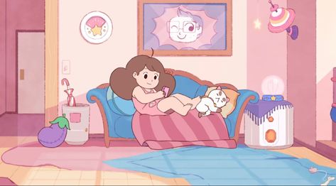 Bee And Puppycat Aesthetic, Puppycat Aesthetic, Puppycat Wallpaper, Gboard Keyboard Theme Aesthetic, Icons Ig, I Love Bees, Bee And Puppycat, Color Inspo, Wallpaper Pc