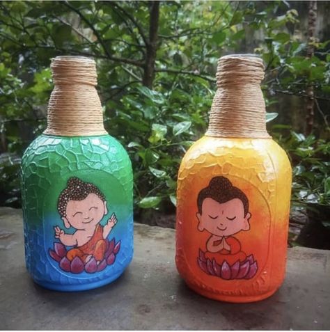 Old Monk Bottle Painting, Old Monk Bottle Art, Old Monk Rum, Bottle Art Projects, Old Monk, Painted Bottles, Rum Bottle, Hand Painted Bottles, Little Buddha