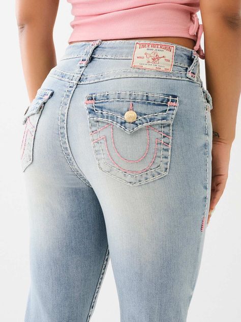 BILLIE MID RISE SUPER T STRAIGHT JEAN Shea Elyse Instagram, Where To Find Flared Jeans, True Religion Jeans Pink Stitching, Cute Jeans For School, Pink True Religion Jeans, Highest Tendencies, Dream Wardrobe Clothing, Cool Jeans Outfit, Women Wishlist