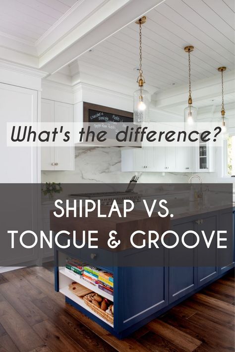 Did you know shipap and tongue & groove paneling are not the same? Here are the differences so you can pick the best one for your next project Shiplap Vs Tongue And Groove, Painting Tongue And Groove Ceiling, Kitchen Tongue And Groove Panelling, Tong And Groove Ceiling, Tongue And Groove Kitchen Island, Tongue Groove Panelling, Tung And Groove Walls, White Oak Tongue And Groove Ceiling, Tongue And Groove Ceiling Living Room