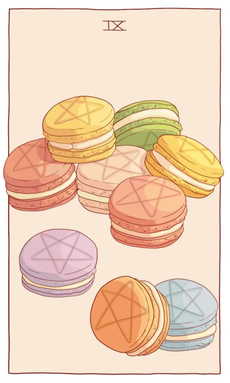 Takeout Aesthetic, Nine Of Pentacles, Pentacles Tarot, Pentacles, Daily Tarot, Awesome Food, L And Light, Food Illustrations, Ipad Wallpaper