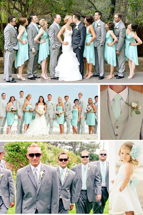 Aqua And Gray Wedding, Aqua And Grey Wedding, Mint And Silver Wedding, Mint And Grey Wedding, Teal And Gray Wedding, Teal And Grey Wedding, Teal Wedding Theme, Gray Wedding Party, Grey Wedding Theme