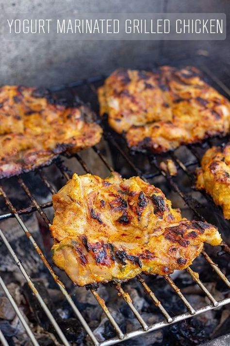 Yogurt Marinade, Chicken Thighs Recipe, Thighs Recipe, Grilled Chicken Thighs, Homemade Yogurt, Grilled Chicken Recipes, Grilling Season, Chicken Marinades, Happy Foods