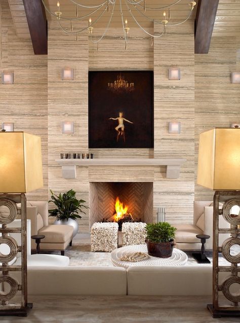 10 Decorating Ideas For Tall Walls Tall Fireplace Ideas, Wall With Fireplace, Chimney Decor, Tall Fireplace, Contemporary Fireplace, Fireplace Remodel, Fireplace Ideas, Modern Fireplace, Living Room Remodel