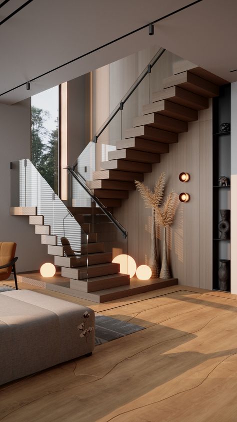 Staircase Interior Design, Staircase Design Modern, Stairs Design Interior, Staircase Decor, تصميم داخلي فاخر, Stairway Design, Stairs Design Modern, Stil Industrial, Stair Case