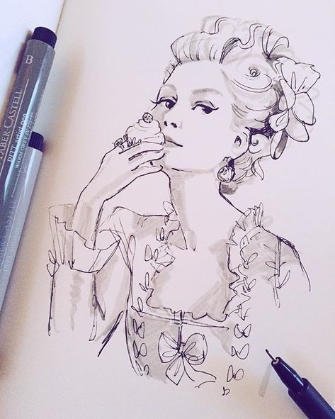 🎀Marie Antoinette🎀 for #inktober 🍰 btw check out my BOGO SALE that goes until Sunday! 😊 #marieantoinette @kirstendunst Marie Antoinette Drawing, Dylan Bonner, Bogo Sale, Commission Art, Sketchbook Art Inspiration, Marie Antoinette, Sarasota, Art Sketchbook, Drawing Sketches