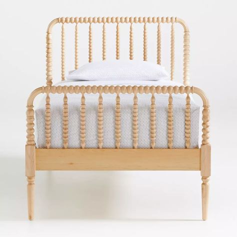 Jenny Lind Maple Twin Bed | Crate and Barrel Rattan Twin Bed, Kids Bed Rails, Kids Bed Frame, Jenny Lind Bed, Wood Twin Bed, Bed Crate, Kids Twin Bed, Baby Cribs Convertible, Nursery Designs