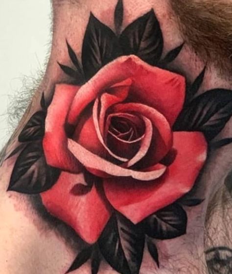 Rate This Red Rose Neck Tattoo 1 to 100 #rosetattoos #tattooideas Red Rose Neck Tattoo, Neck Tattoo Cover Up, Best Rose Tattoo, Rose Neck Tattoo, Rose Tattoo Ideas, Dove Tattoo Design, Realistic Rose Tattoo, Pink Rose Tattoos, Rose Hand Tattoo