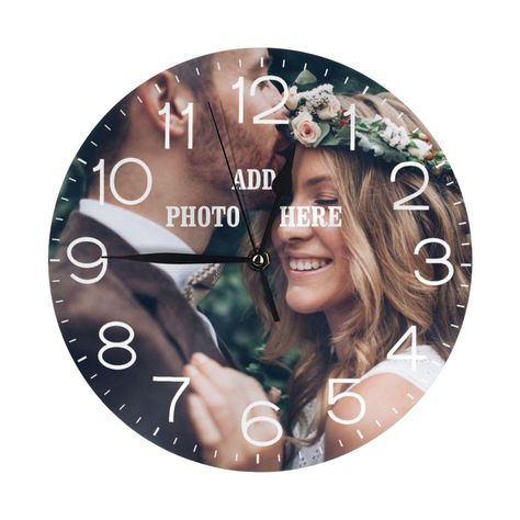 PRICES MAY VARY. ⏰【How to Customize】Click the " customize now " button to design your own personalized wall clock. ①Click “browse” button to add any photo you want. ②Adjust your photo to a proper place. ③Add your text and choose a text color.③Add to cart to get a special gift (Please try to provide high pixel pictures) ⏰【High Quality & Non-ticking Wall Clock】Our personalized clock is made of high quality pvc, no loud ticking, no noise, Create silent and comfortable environment when you are sleep Living Room Wall Clock, Personalized Wall Clock, Photo Clock, Digital Wall Clock, Text Pictures, Round Wall Clocks, Personalized Wall, Digital Wall, Wall Clocks