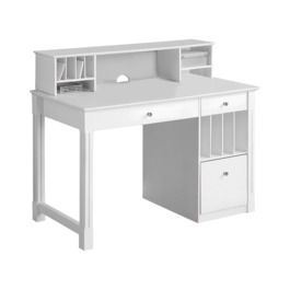 White Desk Bedroom, Desk With Hutch, Computer Desk With Hutch, White Walker, Keyboard Tray, Dekorasi Kamar Tidur, Solid Wood Desk, Bedroom Desk, Study Room Decor