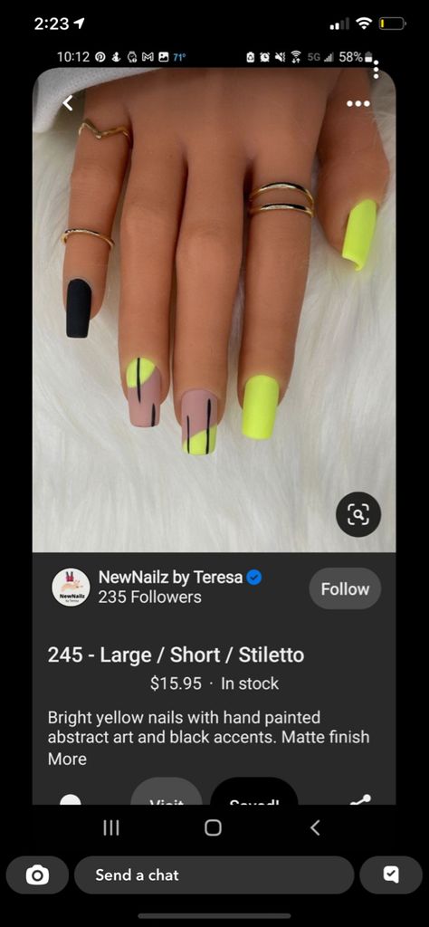 Black And Neon Yellow Nails, Black And Neon Nail Designs, Neon And Black Nails, Black Neon Nails, Black And Neon Nails, Summer Nails Neon, Neon Yellow Nails, Neon Nail Designs, Black Acrylic Nails