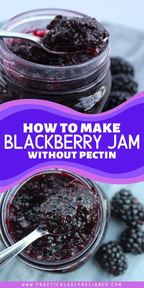 Blackberry Jam Without Pectin, Blackberry Jam No Pectin, Blackberry Jam Recipe, Jam Without Pectin, Homemade Blackberry Jam, Fingerfood Baby, Blackberry Jam Recipes, Blackberry Recipes, Jam Recipes Homemade