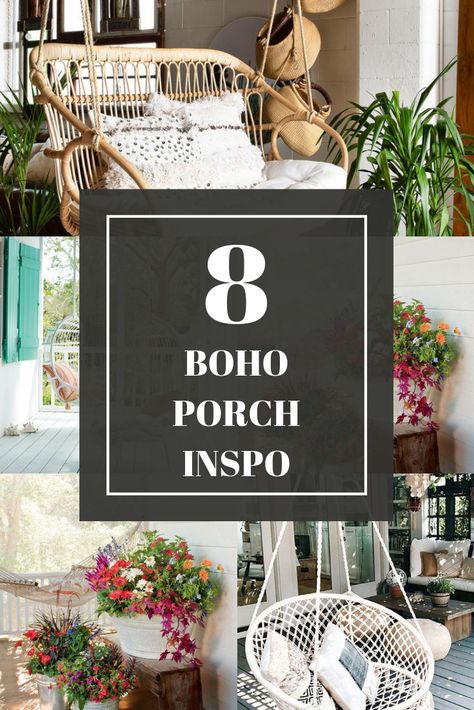 Fromt Porch Ideas, Summer Porch Decor Front Entry, Boho Front Porch, Bohemian Porch, Spring Front Porch Decor, Winter Porch Decor, Resort Decor, Front Porch Inspiration, She Shed Decor