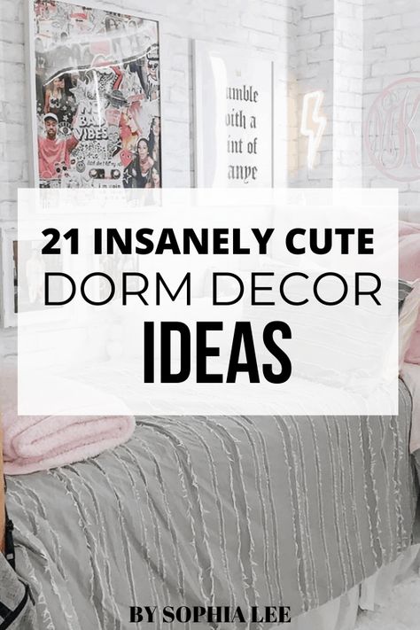 Blush Pink And Grey Dorm Room Ideas, Funny College Dorm Decor, Dorm Room Window Ideas, Black And White Dorm Room Ideas, Grey Dorm Room Ideas, Purple Dorm Rooms, Dorm Room Decor Diy, Dorm Room Signs, Purple Dorm