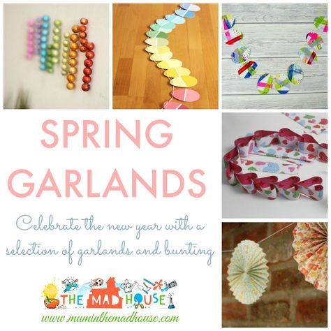 Celebrate Spring with this selection of DIY garlands and bunting. A wonderful collection of bunting and garlands for Spring Festive Decor Ideas, Diy Garlands, Spring Garland, Loom Knitting Tutorial, Diy Garland, Festive Decor, Craft Organization, Simple Diy, Knitting Tutorial