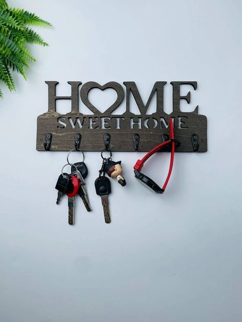 Power Supply:None \nColor:Maroon \nMaterial:Wood \n Key And Letter Holder, Key Storage, Hanging Hooks, Wood Storage, Small Accessories, Black Wood, Key Holder, Wall Hooks, Home Decor Styles