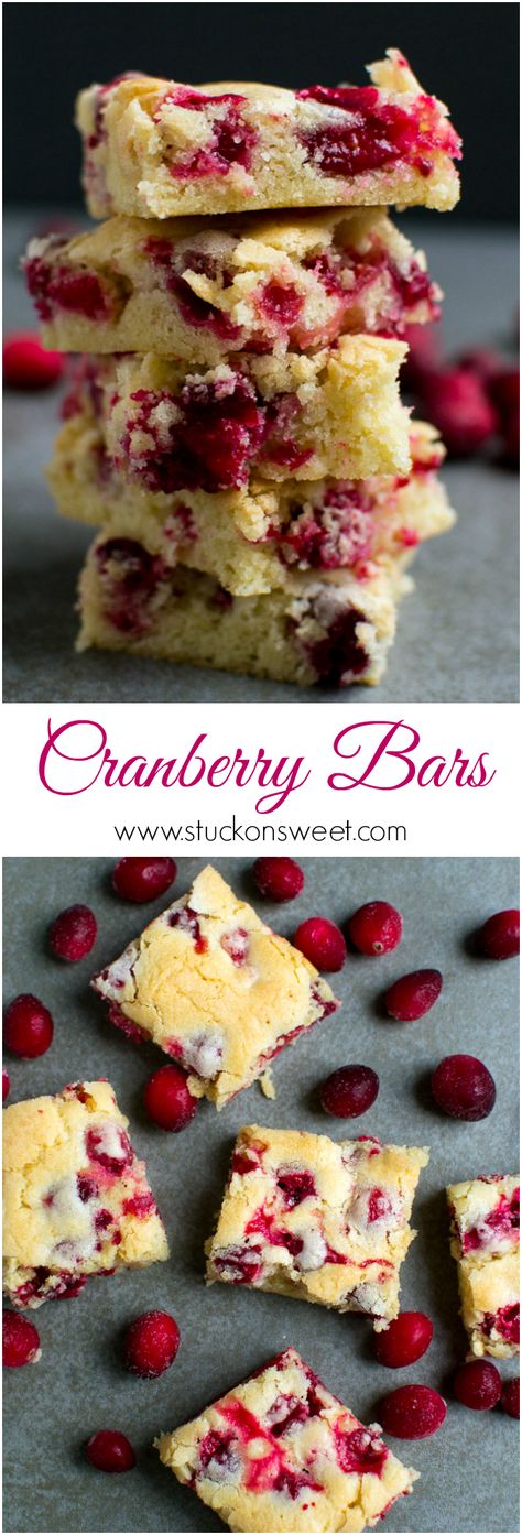 Cranberry Bars | www.stuckonsweet.com Cranberry Bars, Fresh Cranberry, Coconut Dessert, Brownie Desserts, Cranberry Recipes, Oreo Dessert, Almond Cookies, Fresh Cranberries, Mini Desserts