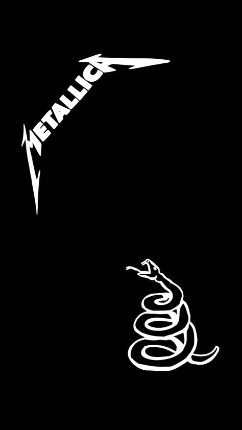 Metallica Poster Black And White, Metal Band Aesthetic, Metallica Black And White, Metallica Snake, Metallica Wallpapers, Metallica Black Album, Rock Wallpaper, Metallica Black, Metallica Art