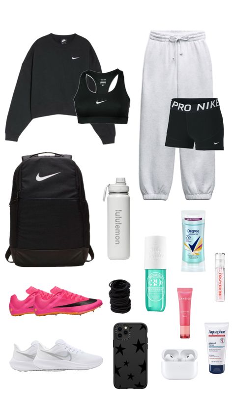 Cross Country Practice Outfits, Track Outfits Runners Practice, Track Outfits Practice Cold, Cold Track Practice Outfits, Track Coach Outfit, Winter Track Outfits, Athlete Aesthetic Outfits, Track Must Haves, Track Necessities