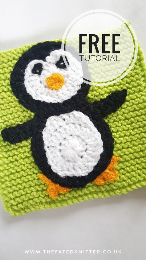 Teddy Applique, Crochet Appliqué, Penguin Crochet, Penguin Crafts, Crochet Applique Patterns Free, Crochet Penguin, Crochet Case, Penguin Pattern, Easy Crochet Baby Blanket