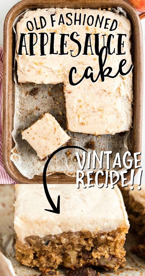 Applesauce Cake Recipe Old Fashioned, Old Fashion Applesauce Cake, Applesauce Desserts, Snack Cake Recipes, Applesauce Cake Recipe, Decadent Cheesecake, Cinnamon Applesauce, Recipe Cheesecake, Heath Bars