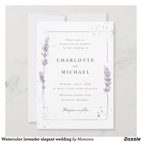 Purple Wedding Card, Lavender Wedding Invitation, Lavender Invitation, Arch Wedding Invitation, Lavender Wedding Theme, Wedding Invitation Watercolor, Lavender Wedding Invitations, Field Wedding, Arch Wedding