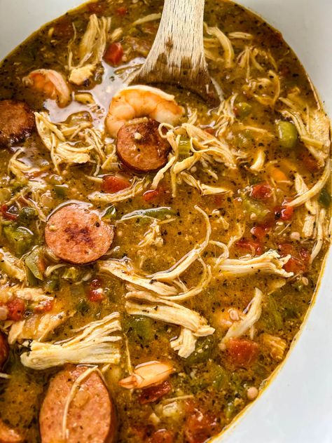 Gumbo Recipe Shrimp, Slow Cooker Gumbo, Gumbo Slow Cooker, Crockpot Gumbo, Gumbo Recipe Crockpot, Gumbo Crockpot, Turkey Gumbo, Gumbo Recipe Easy, Chicken Gumbo