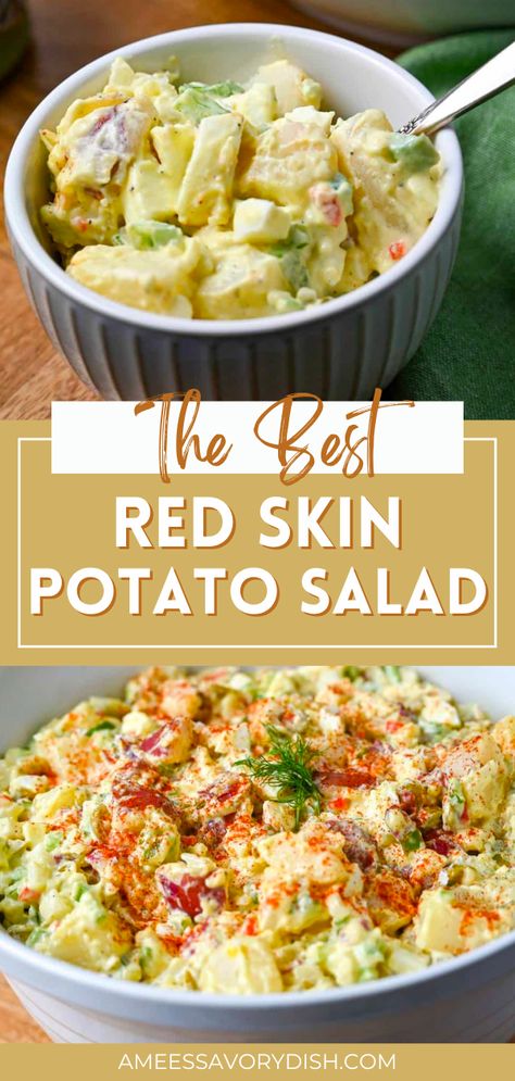 Red Skinned Potato Salad, Recipes With Red Skin Potatoes, Potato Salad With Pimentos, Red Potato Salad With Egg, Potato Salad With Tomatoes, Red Skin Potato Salad Recipe, Red Skin Potato Salad With Bacon, Large Red Potato Recipes, Best Red Potato Salad Recipe