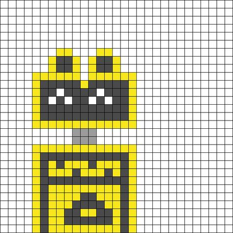 Fnaf Aquabeads, Fnaf Pearl Beads, Dhmis Perler Beads, Fnaf Beads Pattern, Perler Bead Patterns Fnaf, Fnaf Kandi Pattern, Fnaf Perler Beads Pattern, Fnaf Pixel Art Grid, Fnaf Perler Beads