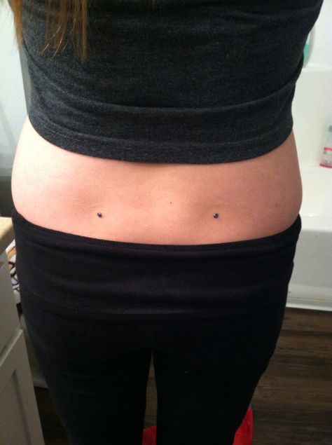 My newest piercing #dermals #backdimples #piercing #backdimplepiercing Back Dimple Piercing, Back Dermals, Back Dermal Piercing, Lower Back Dimples, Back Dimple, Back Dimple Piercings, Fat Person, Dimple Piercing, Back Dimples