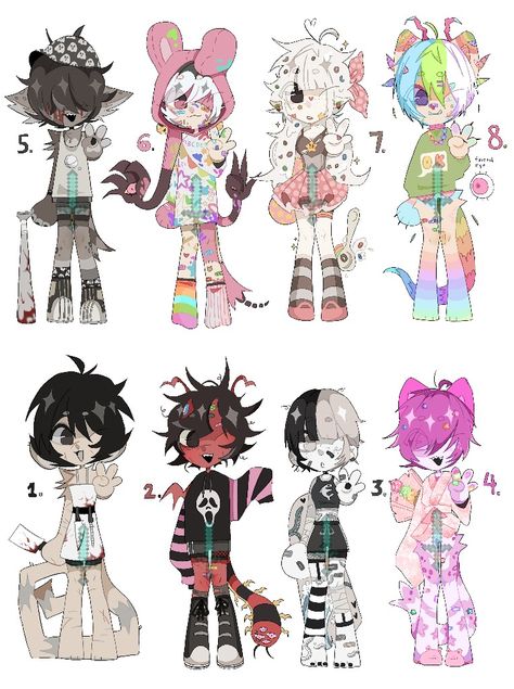 Creepy Oc Ideas, Butcher Oc, Pretty Blood Characters, Adopt Characters, Adoptables Characters, Oc Adopts, Eyestrain Art, Adoptable Oc, Adopt Idea