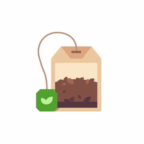 Ivan Dubovik, Like Illustration, Black Tea Bags, Bag Illustration, Flat Design Icons, Food Illustration Art, Flat Design Illustration, Drawing Bag, Illustration Style