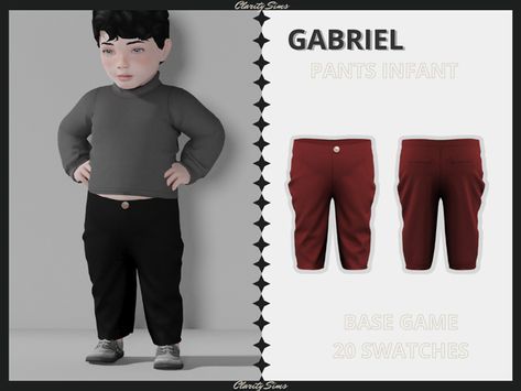 Gabriel - Pants Infant | Patreon Sims 4 Pants, Sims Infant, Sims 4 Cc Infant, Clarity Sims, Sims4 Infant, Infant Cc, Play Sims 4, Sims 4 Download, Play Sims