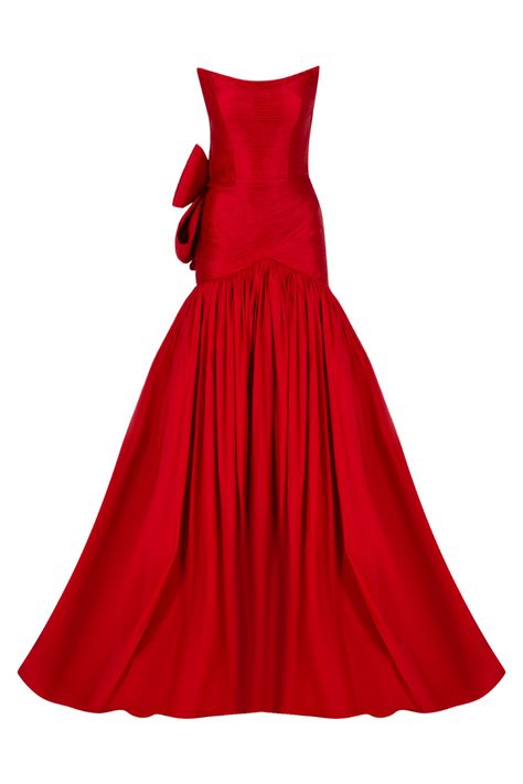 CAMERON RED BOW TROMPET GOWN | Tarık Ediz | CULT MIA Red Grown Dress, Red Accents Outfit, Solace London Dress, Red Gowns Elegant, Italian Wedding Guest Dress, Grown Dress, Turkey Wrap, Wedding Dress Red, Dresses With Bow