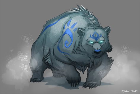 Ice Bear by Okha.deviantart.com on @DeviantArt Polar Bear Art, Ice Bear, Bear Character, Fantasy Beasts, Creature Drawings, Fantasy Monster, Fantasy Creatures Art, Mythical Creatures Art, Wow Art