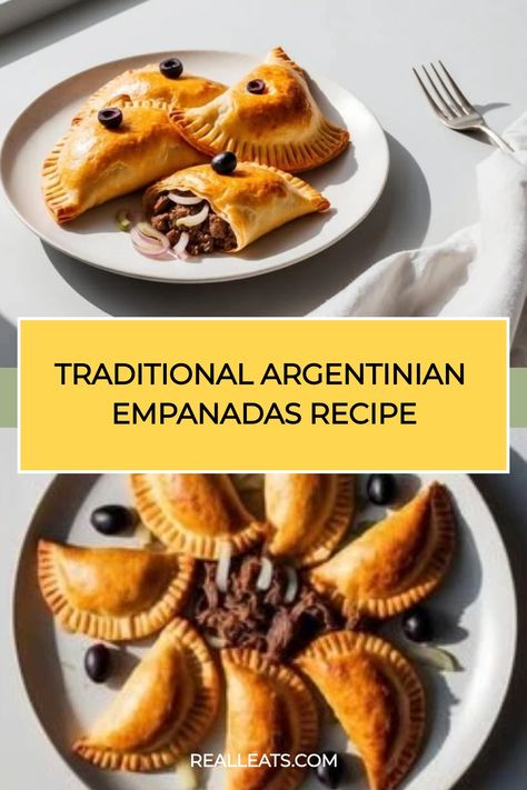 Traditional Argentinian empanadas filled with meat and olives on a white plate and serving dish. Argentinian Empanadas Recipe, Argentine Empanadas Recipes, Brazilian Empanadas, Argentinian Empanadas, Argentinian Recipes, Argentinian Food, Measuring Ingredients, Savory Pastry, Empanadas Recipe