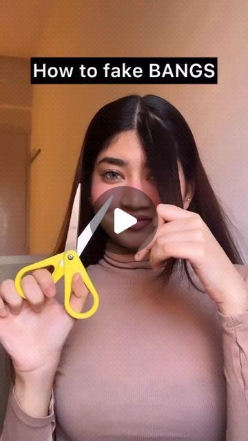 How To Fake Bangs With Long Hair, How To Do Fake Bangs, How To Fake Bangs, How To Make Bangs, Fake Bangs, Cute Hairstyles, Bangs, Girl Fashion, Hair Cuts