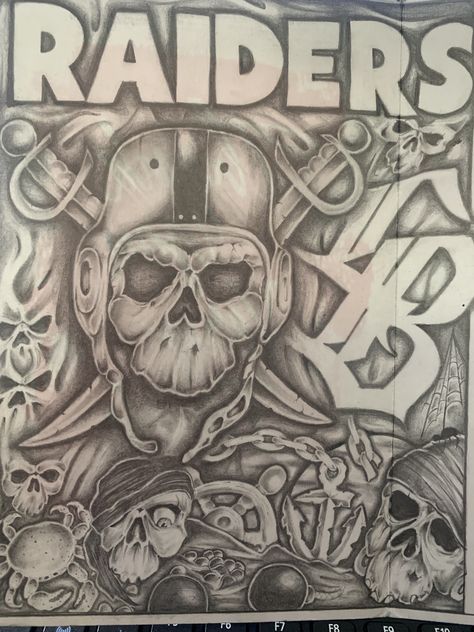 Raiders Drawings, Raiders Artwork, Aztec Drawings, Raiders Tattoos, Oakland Raiders Wallpapers, 2pac Art, Aztec Drawing, Russian Tattoo, Stencil Outline