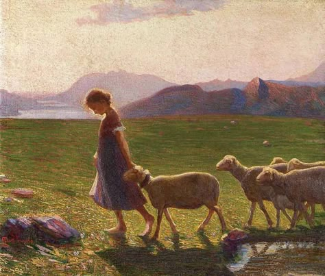 Mary Had A Little Lamb, Composition Ideas, Sheep Art, Sheep And Lamb, Good Shepherd, Painting People, Italian Painters, American Modern, Edgar Degas