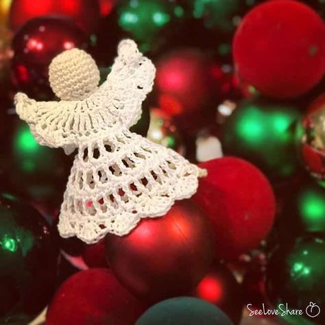 Crochet Angels Free Pattern, Crocheted Angels, Crochet Angel Ornament, Angel Crochet Pattern Free, Angels Crochet, Crochet Angel Pattern, Angel Pattern, Crochet Christmas Ornaments Free, Crochet Ornament Patterns