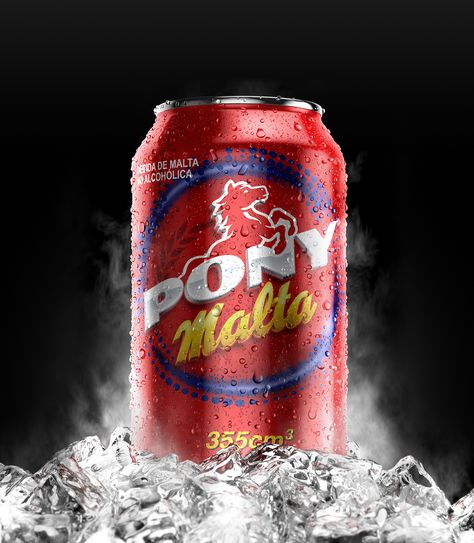 Pony Malta Lata on Behance Pony Malta, Fanta Can, Creative Advertising Design, Ad Art, Creative Advertising, Advertising Photography, Menu Restaurant, Commercial Photography, Refreshing Drinks