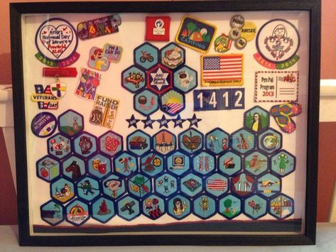 Tenderheart Badge Display. American Heritage Girls. AHG. Neckerchief along the bottom. Vest material behind AHG pin. Ahg Tenderheart Badges, American Heritage Girls Tenderheart, Ahg Explorers, Ahg Pathfinders, American Heritage Girls Badge, American Heritage Girls Ahg, Camp Badges, Ahg Badge, Badge Display