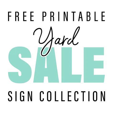 Free Printable Yard Sale Sign Collection - The Cottage Market Yard Sale Printables, Garage Sale Printables, Yard Sale Hacks, Garage Sale Organization, Free Printable Monogram, Printable Signs Free, Yard Sale Signs, Garage Sale Tips, Garage Sale Signs